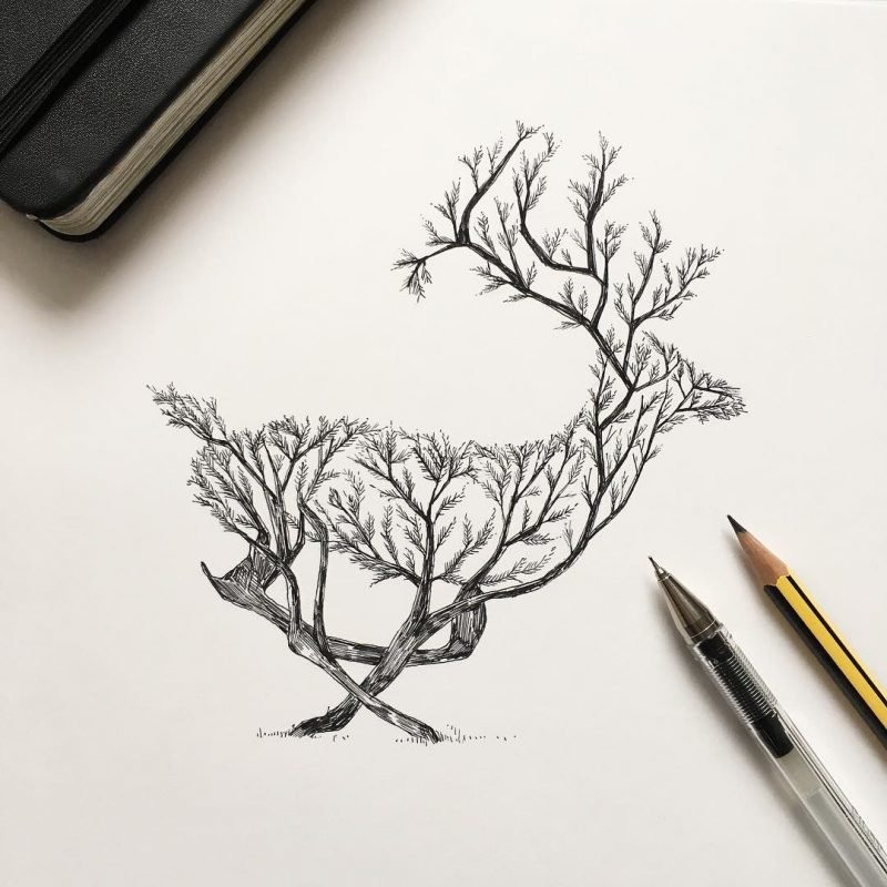 Arbre en forme de cerf