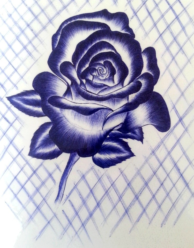 Belle rose dessiné au stylo