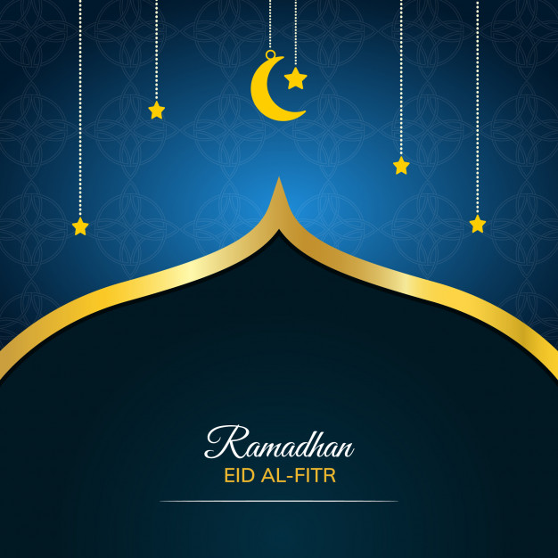 Happy ramadhan eid al fitr greeting card Premium Vector.